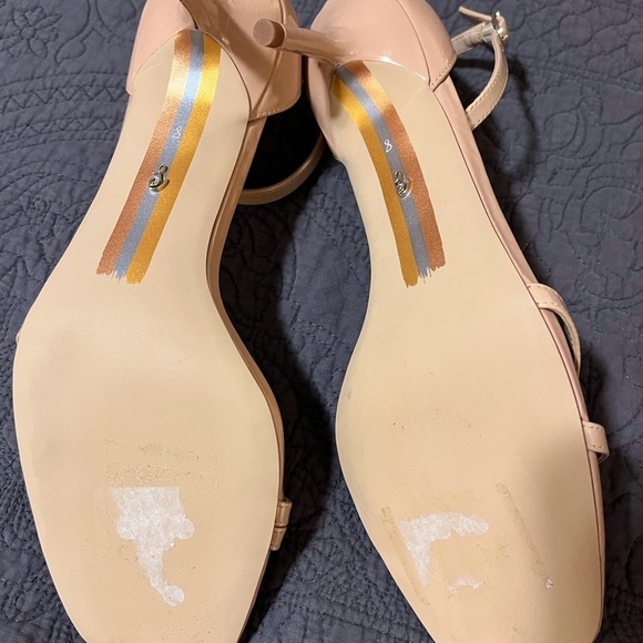Sam Edelman Strappy Heels Peonie Patent Leather Square Toe Size 8 - Picture 9 of 11